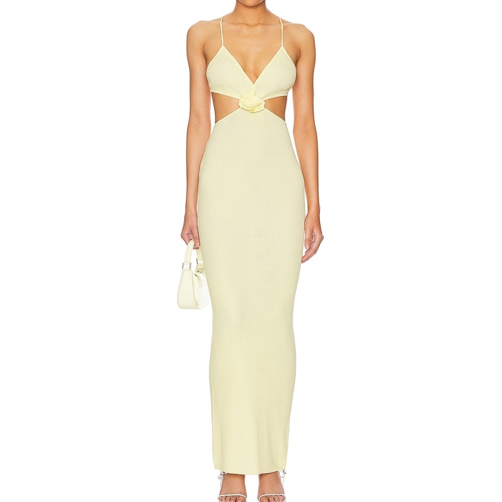Kacey Cream Maxi Dress in Baby Yellow